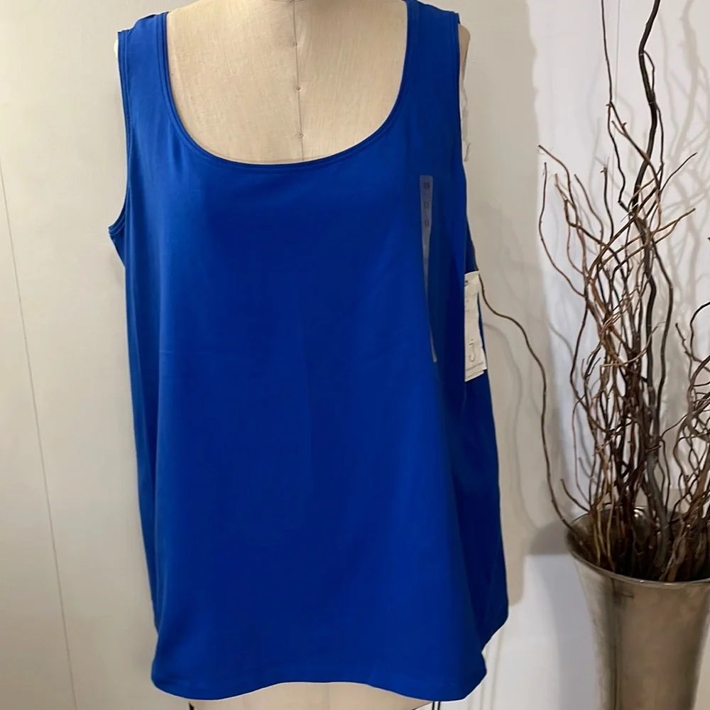 Jones New York total blue scoop neck tank top - Picture 1 of 7